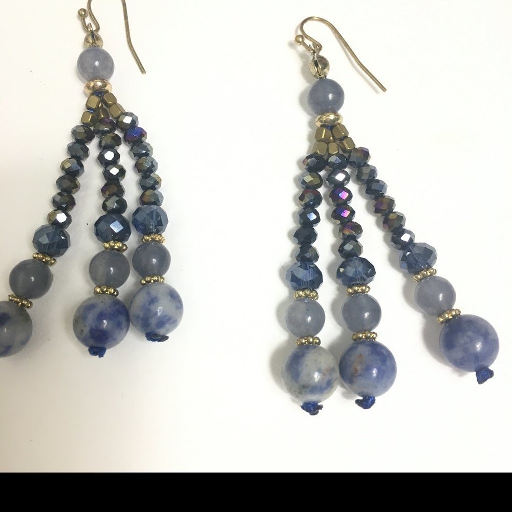 Amethyst Cystal Dangle Bead Earrings Bundle